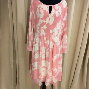 Emma & Michele Blush Floral Long Sleeve Dress